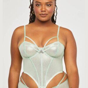 Savage x Fenty Going Platinum Mesh Bustier in Green Mist